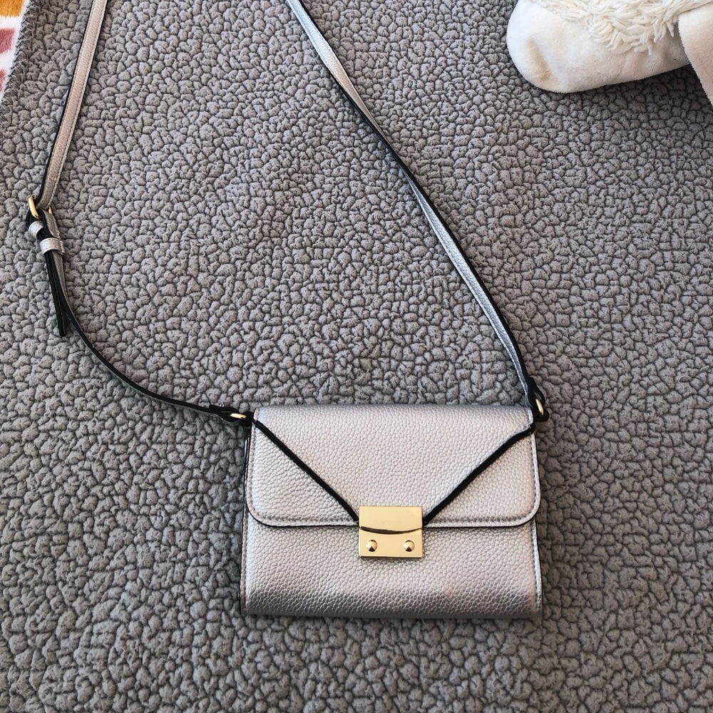 minimalist silver and gold detailed cross body